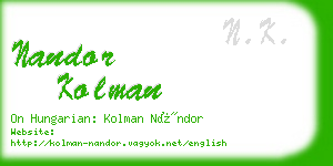 nandor kolman business card